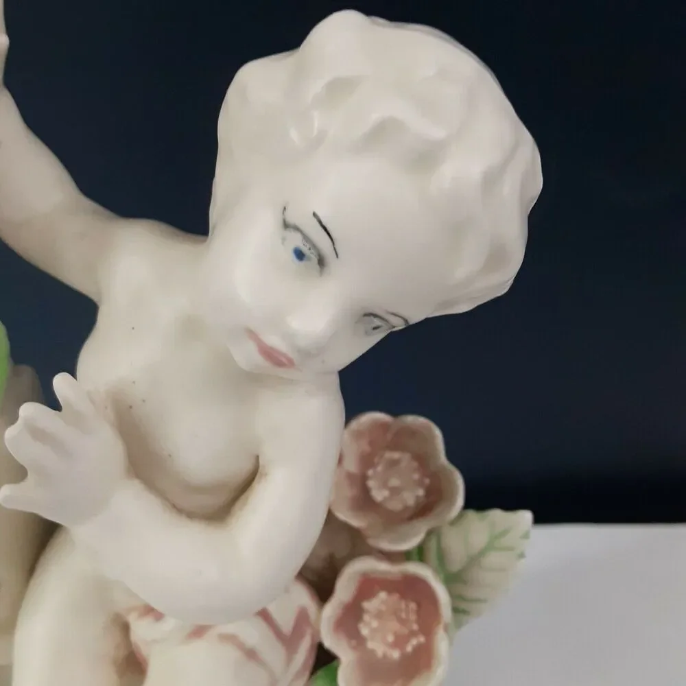 Vintage Holland Mold Cherub Candle Holder Romantic,Cottage,Ecclectic